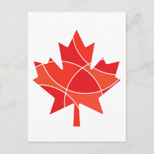 Canadian Maple löv design Vykort