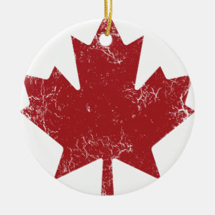 Canadian Maple Löv (Distress) Julgransprydnad Keramik
