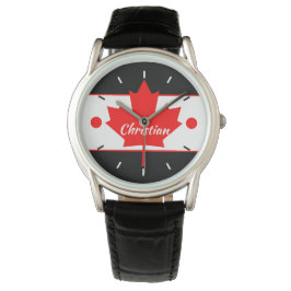 Canadian Maple Löv (ditt namn) Armbandsur