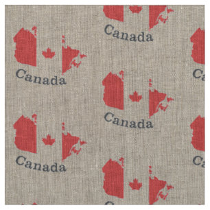 Canadian Maple Löv Fabric - Red Autumn Design Tyg