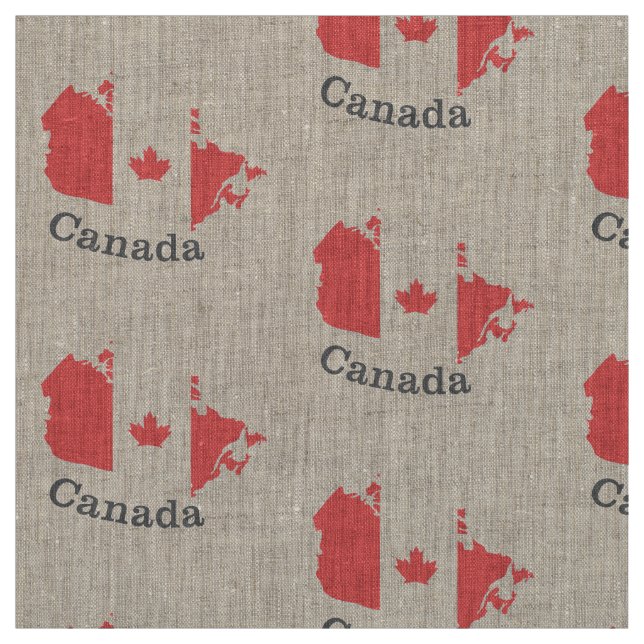 Canadian Maple Löv Fabric - Red Autumn Design Tyg (Provkarta)