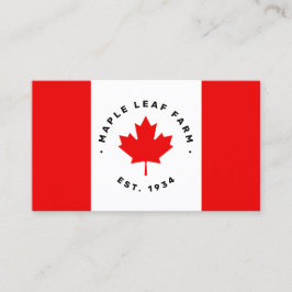 Canadian Maple Löv Flagga Affärskort Visitkort