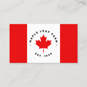 Canadian Maple Löv Flagga Affärskort Visitkort