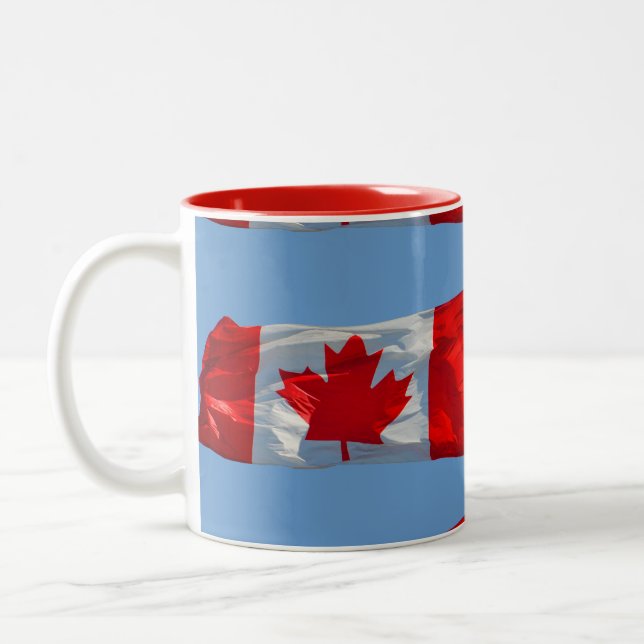 Canadian Maple Löv Flagga Patriotic Mugg (Vänster)