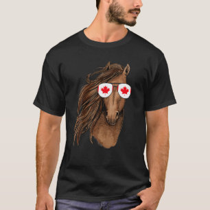 Canadian Maple Löv Funny Horse Sunglasses Kanada T Shirt
