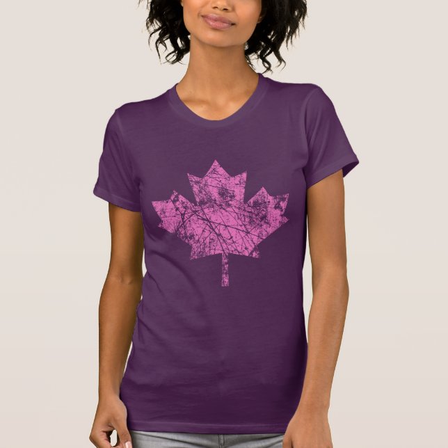 Canadian Maple Löv Grunge Stil CANADA T-shirt (Framsida)