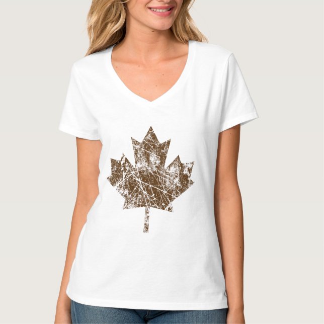 Canadian Maple Löv Grunge Stil CANADA Tee (Framsida)