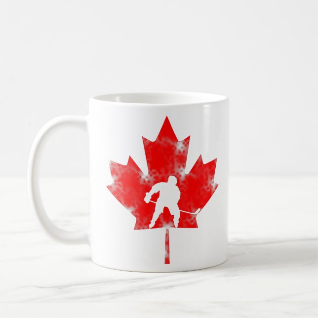 Canadian Maple Löv Hockey for Canada Day Gift Kaffemugg (Vänster)