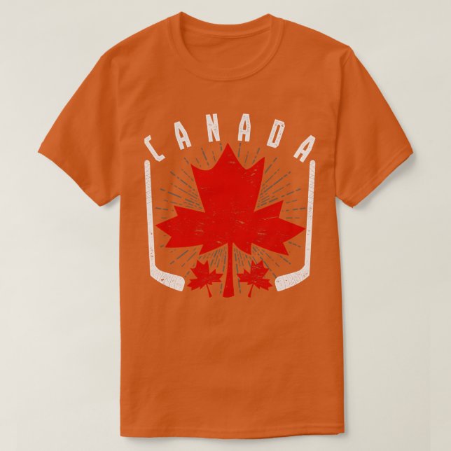 Canadian Maple Löv Ice Hockey Kanada T Shirt (Design framsida)