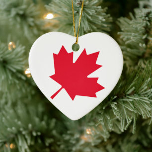 Canadian Maple Löv Julgransprydnad Keramik