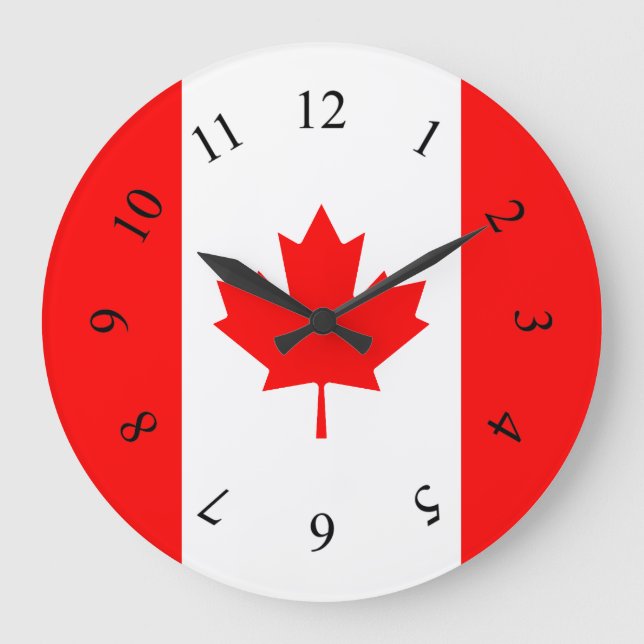 Canadian Maple Löv Kanada Stor Klocka (Framsida)