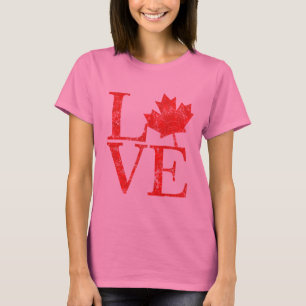Canadian Maple Löv KÄRLEK Grunge Stil CANADA Tee Shirt