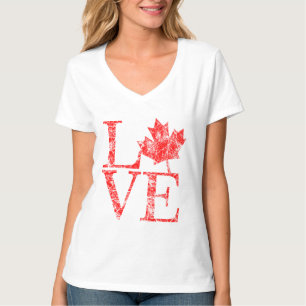 Canadian Maple Löv KÄRLEK Grunge Stil CANADA Tee Shirt