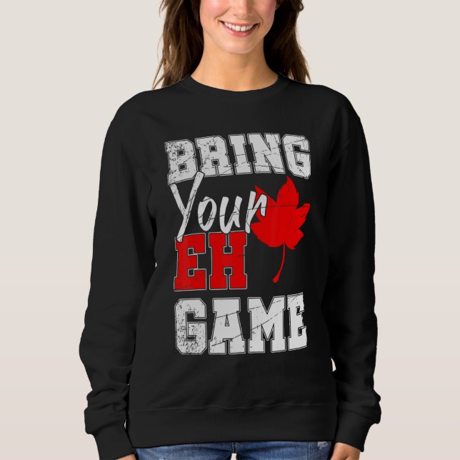 Canadian Maple Löv Land Eh Game Canada T Shirt (Framsida)