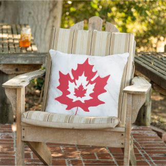 Canadian Maple Löv Marble Red and white Patriotic Kudde