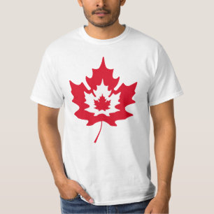 Canadian Maple Löv - Modern Red & White T Shirt