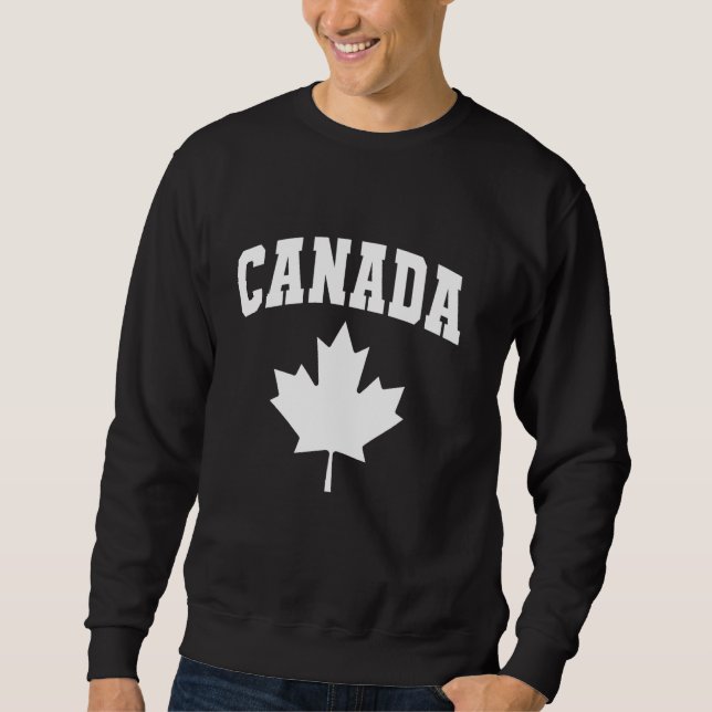 Canadian Maple Löv of Canada Flagga Lång Ärmad Tröja (Framsida)