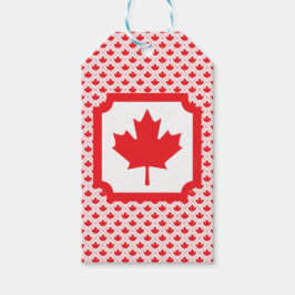 Canadian Maple Löv Red and White Design Presentetikett