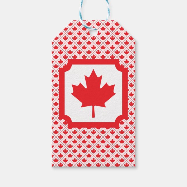 Canadian Maple Löv Red and White Design Presentetikett (Framsidan)