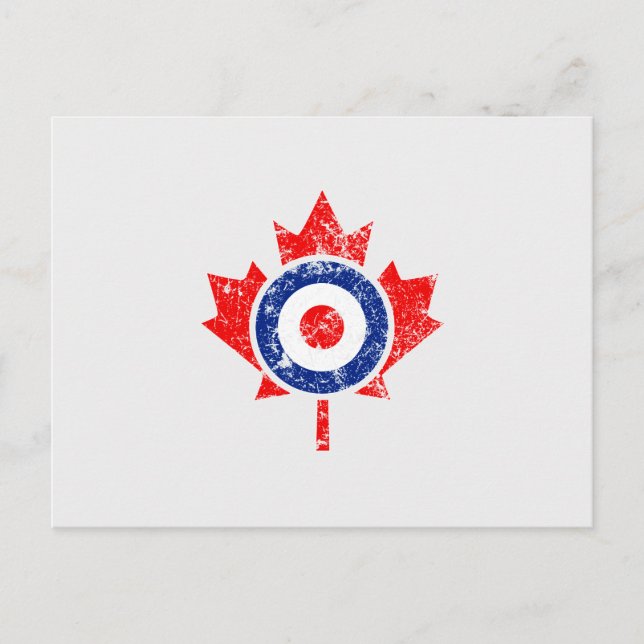 Canadian Maple Löv Roundel Grunge Mod CANADA Vykort (Framsida)