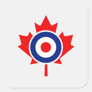 Canadian Maple Löv Roundel Mod Badge Fyrkantigt Klistermärke