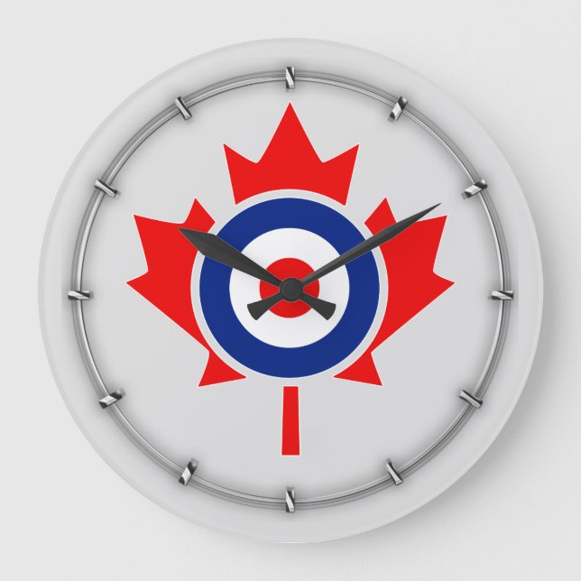 Canadian Maple Löv Roundel Mod Badge Stor Klocka (Framsida)
