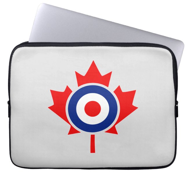 Canadian Maple Löv Roundel Mod BLUE Laptop Sleeve (Framsidan)