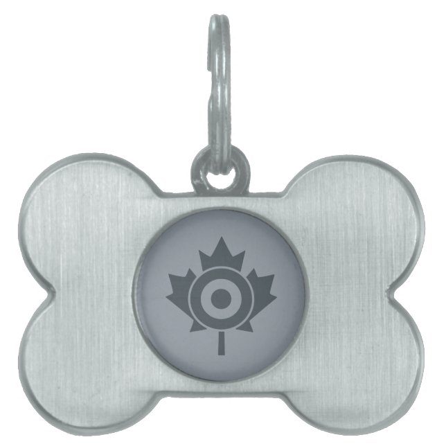 Canadian Maple Löv Roundel Mod Märkre ID-bricka Husdjur (Framsidan)