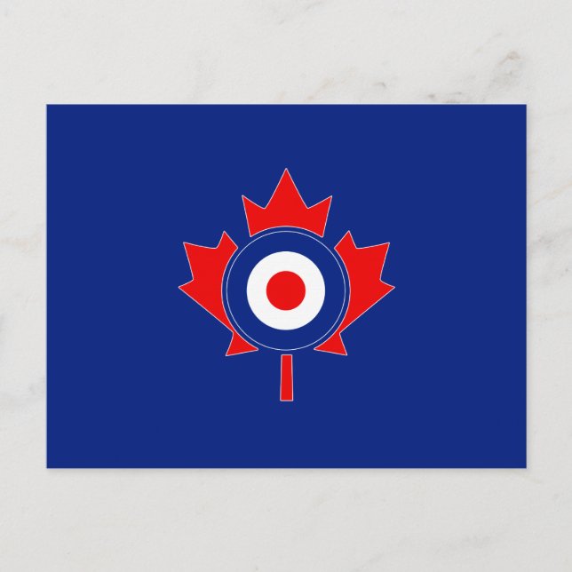 Canadian Maple Löv Roundel Mod on blue Vykort (Framsida)