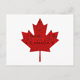 Canadian Maple Löv w/Text Vykort