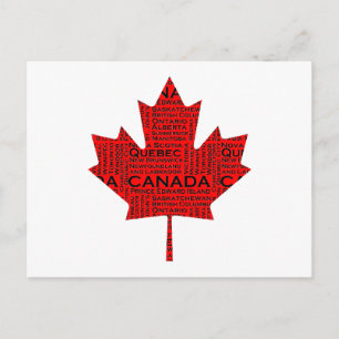 Canadian Maple Löv w/Text Vykort