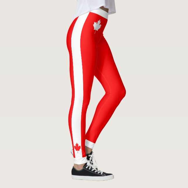 Canadian Maple on Red and White Leggings (Höger)