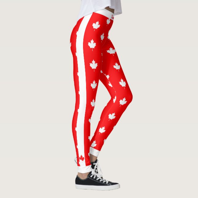 Canadian Maple on Red and White Leggings (Höger)