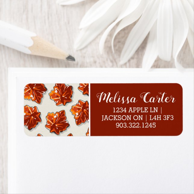 Canadian Maple Syrup Candy Mönster Returadress Etikett (Insitu)