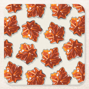 Canadian Maple Syrup Candy Mönster Underlägg Papper Kvadrat