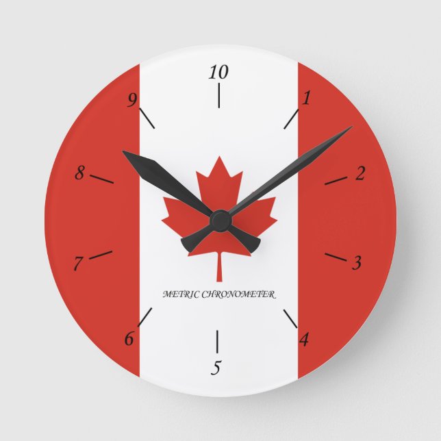 Canadian Metric Clock Rund Klocka (Framsida)