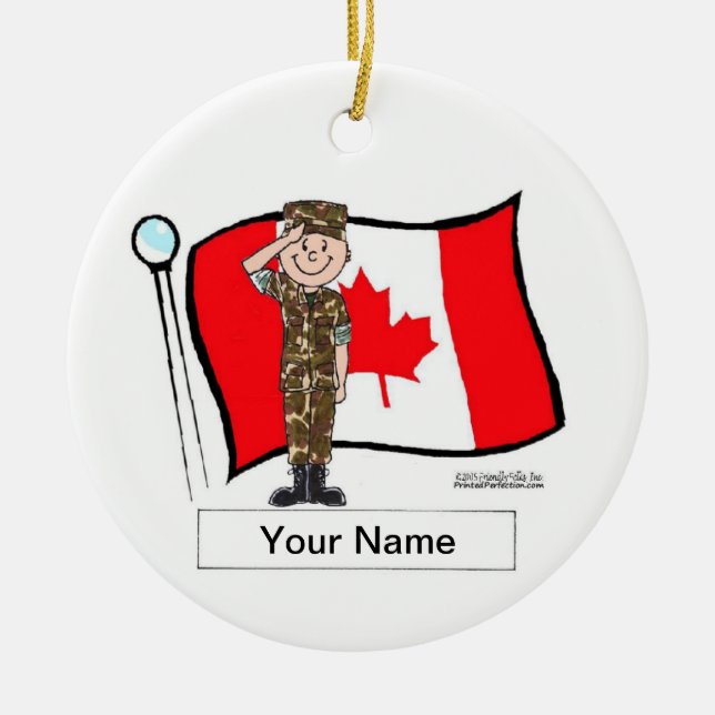 Canadian Military - Male Julgransprydnad Keramik (Framsidan)