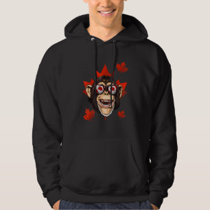 Canadian Monkey Maple Löv Patriotic Canada Flagga Hoodie