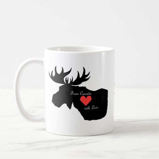 Canadian Moose från Kanada med eget namn Kärlek Kaffemugg (Vänster)