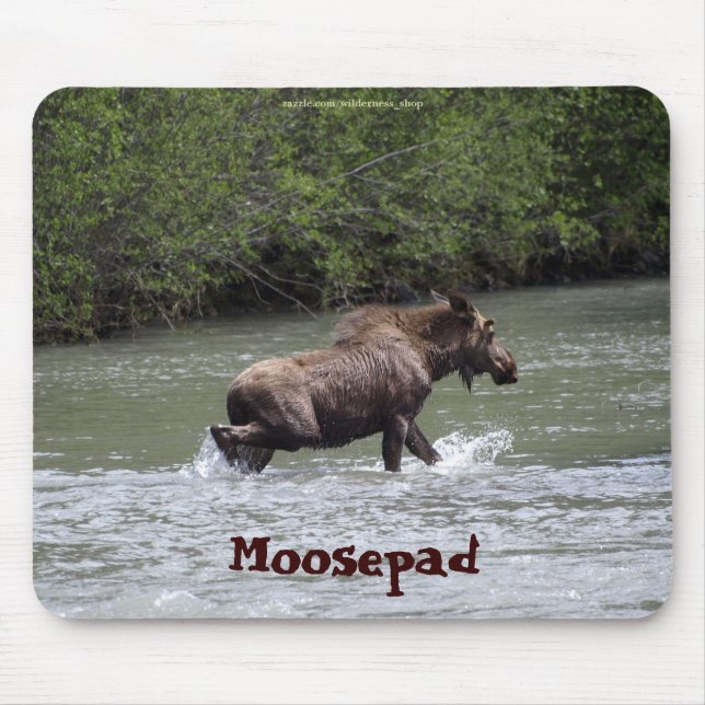 Canadian Moose Funny Wildlife Mousepad Musmatta (Framsidan)