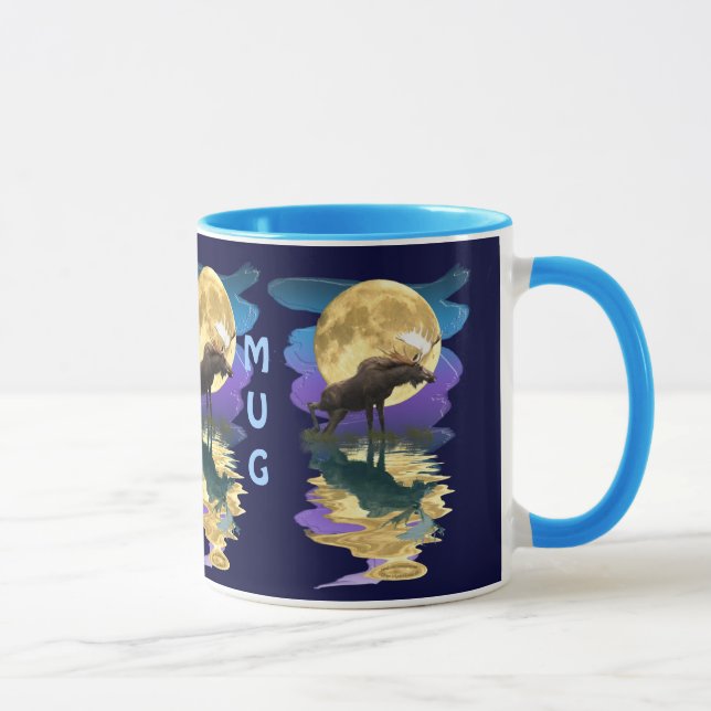 Canadian Moose & Måne Souvenir Wildlife Art Mugg (Höger)