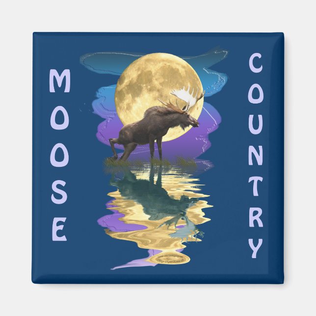 Canadian Moose Wildlife Art Magnet (Framsidan)