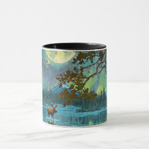 Canadian Moose & Winter Måne Mugg