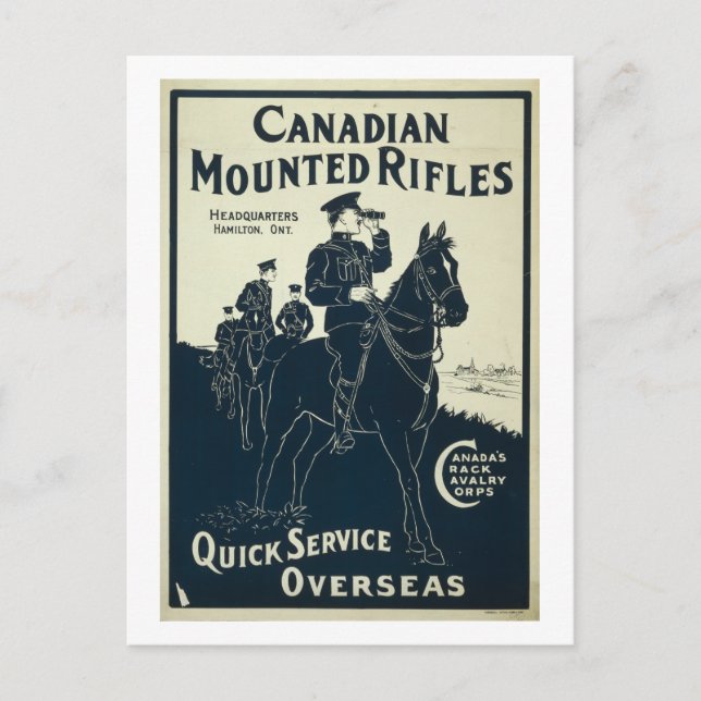 Canadian Mounted Rifles Vykort (Framsida)