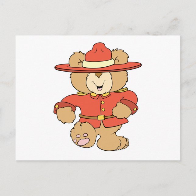 Canadian Mountie Bear Vykort (Framsida)