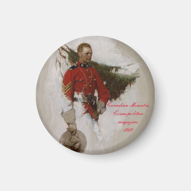 "Canadian Mountie, Cosmopolitan magazine-1919" Magnet (Framsidan)
