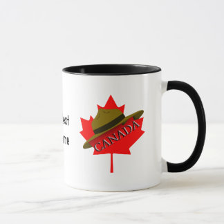 Canadian Mountie Hat på Red Maple Löv Mugg