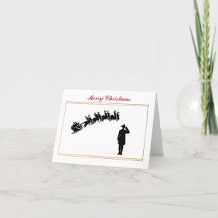 Canadian Mountie & Santa's Sleigh-julkort Kort