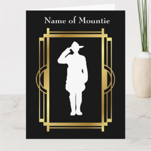 Canadian Mountie Silhouette Big Pension Card Tack Kort