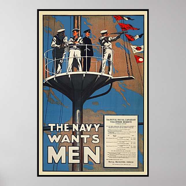 Canadian Navy Wants Manar Vintage WW2 Poster (Framsidan)